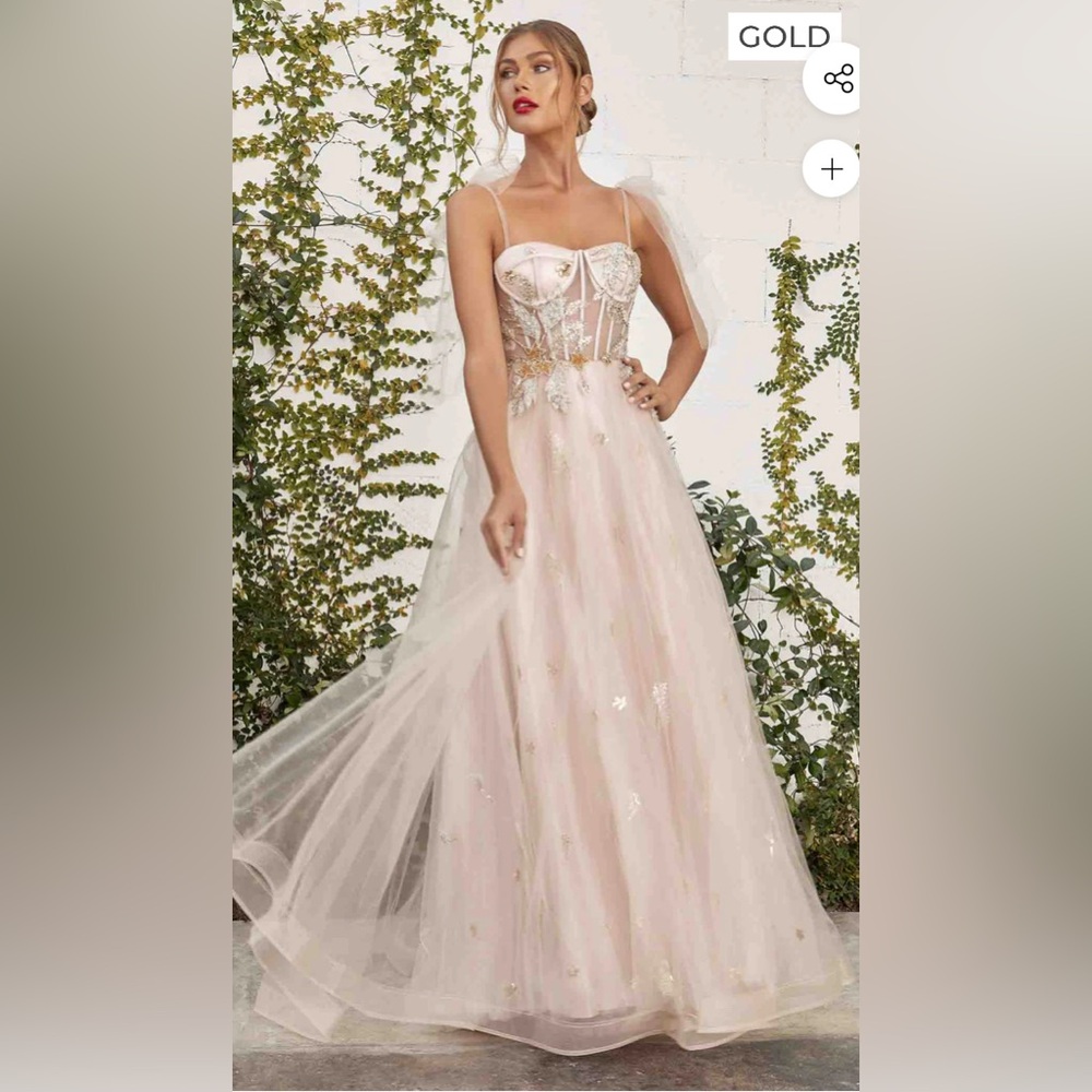 ANDREA and Leo Pink Embellished Gown